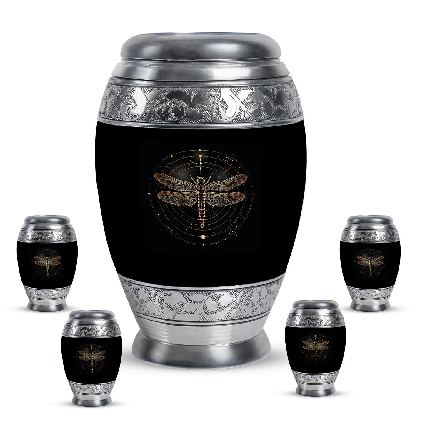 Personalized Dragonfly Cremation Urn for Human Ashes - 10-inch, 200 cu in - Yatskia