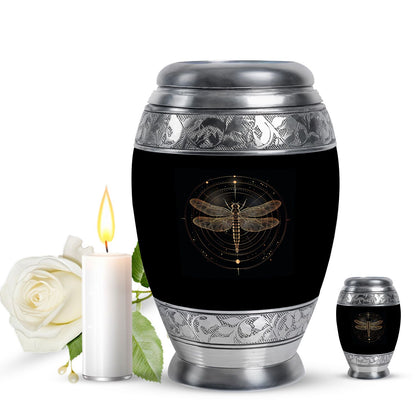 Personalized Dragonfly Cremation Urn for Human Ashes - 10-inch, 200 cu in - Yatskia