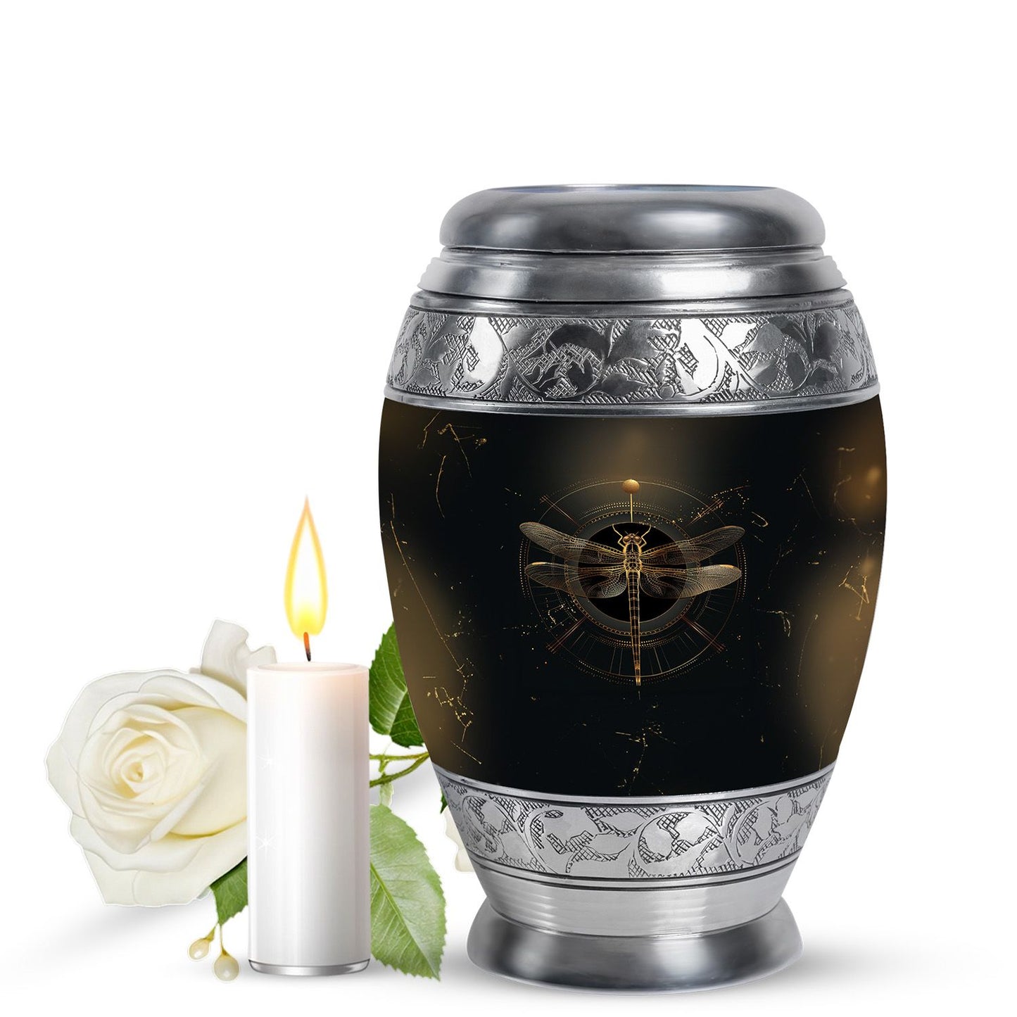 Personalized Dragonfly Cremation Urn for Human Ashes - 10-inch, 200 cu in - Yatskia