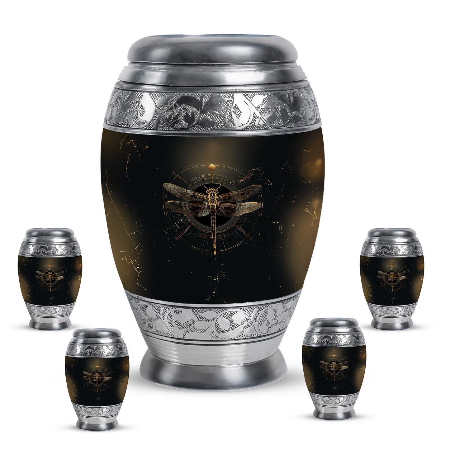 Personalized Dragonfly Cremation Urn for Human Ashes - 10-inch, 200 cu in - Yatskia