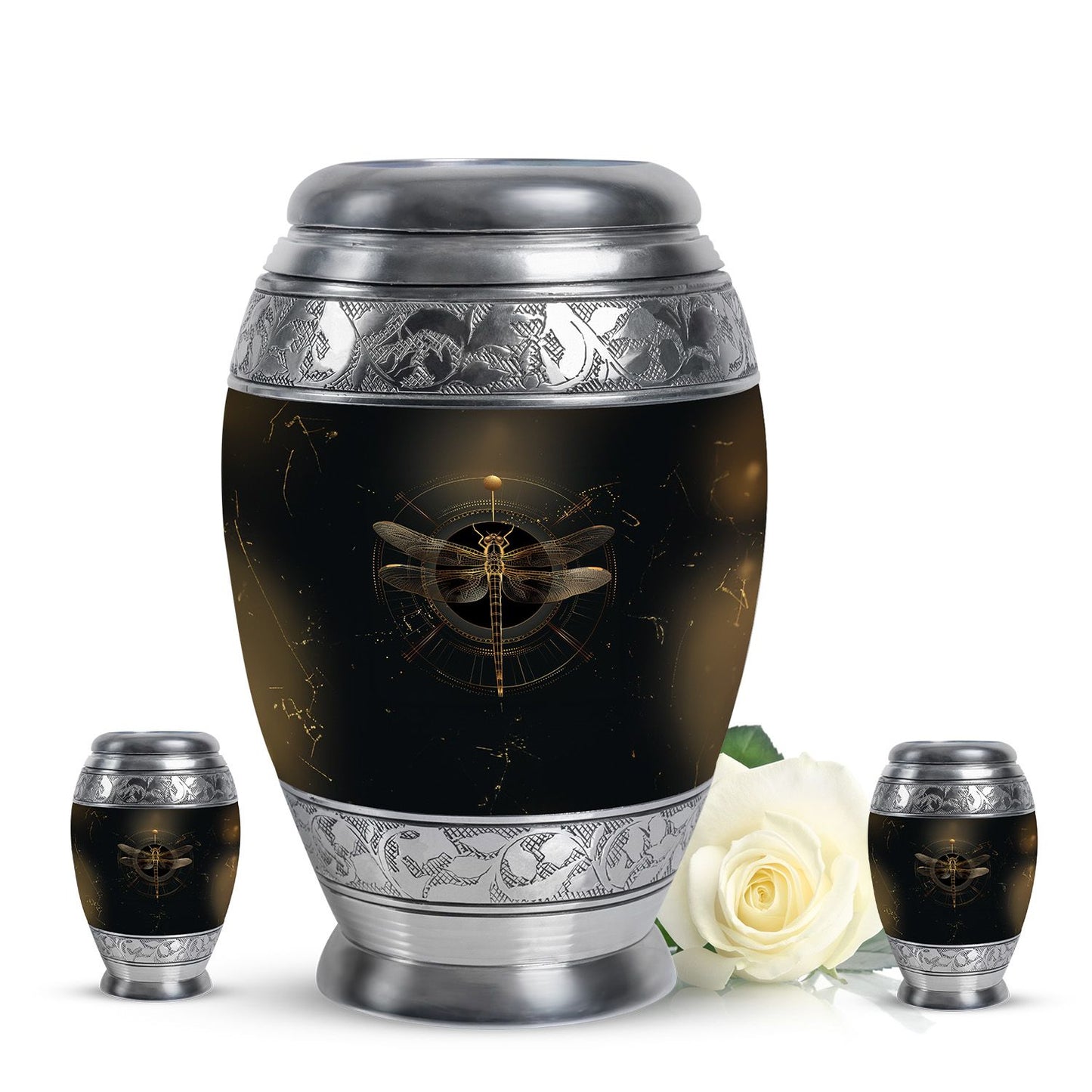 Personalized Dragonfly Cremation Urn for Human Ashes - 10-inch, 200 cu in - Yatskia