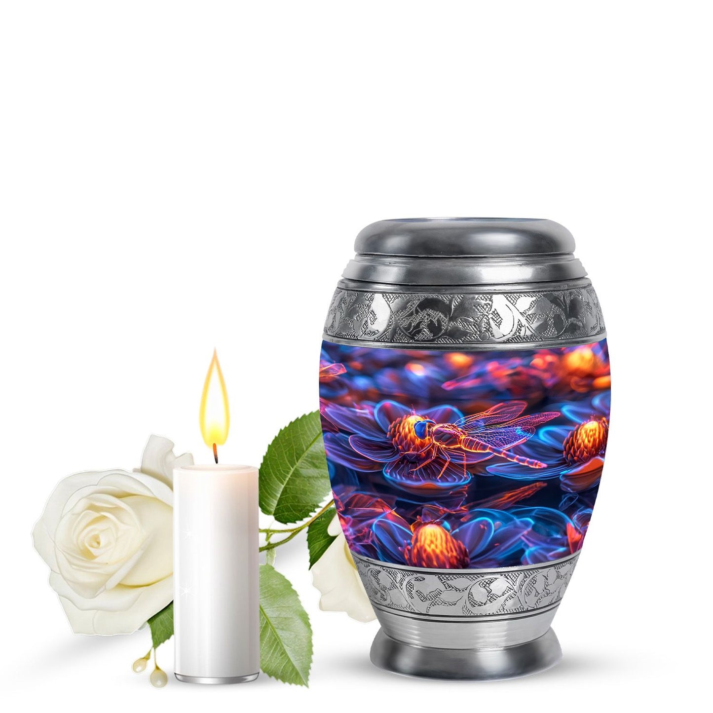 Personalized Dragonfly Memorial Urn for Human Ashes - 10-inch, 200 cu in - Yatskia