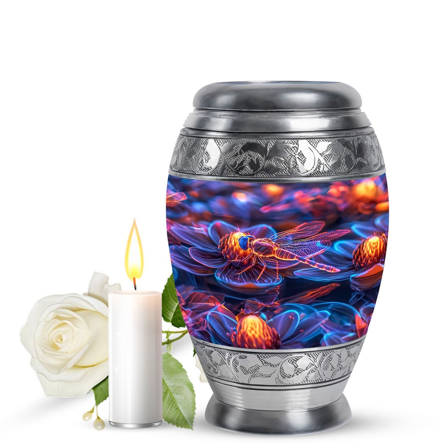 Personalized Dragonfly Memorial Urn for Human Ashes - 10-inch, 200 cu in - Yatskia