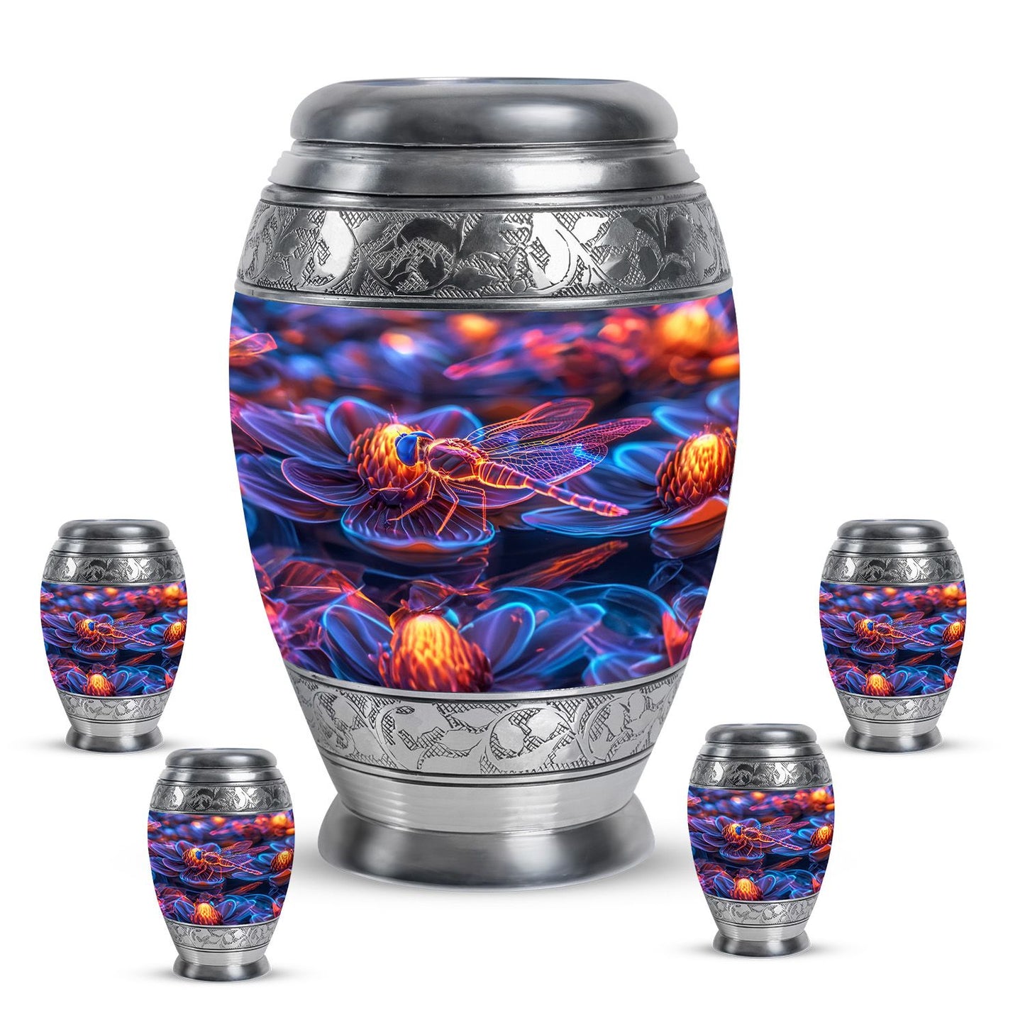 Personalized Dragonfly Memorial Urn for Human Ashes - 10-inch, 200 cu in - Yatskia