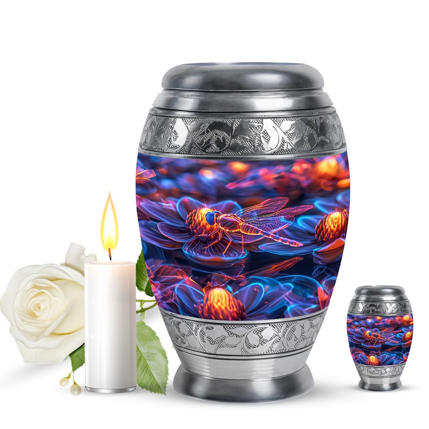 Personalized Dragonfly Memorial Urn for Human Ashes - 10-inch, 200 cu in - Yatskia