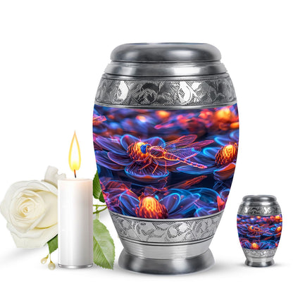 Personalized Dragonfly Memorial Urn for Human Ashes - 10-inch, 200 cu in - Yatskia