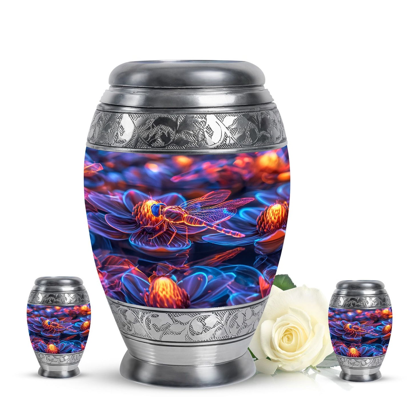 Personalized Dragonfly Memorial Urn for Human Ashes - 10-inch, 200 cu in - Yatskia