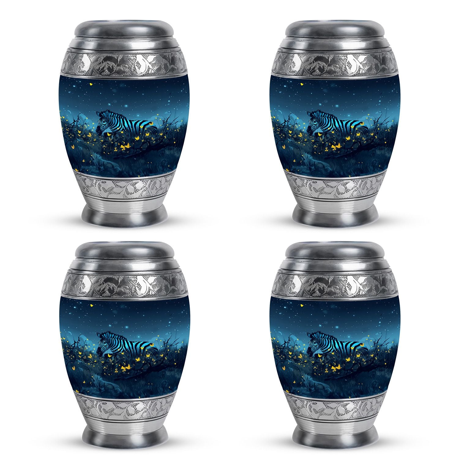 Zebra Metal Urns For Human Ashes Funeral, Ashes Cremation Urn