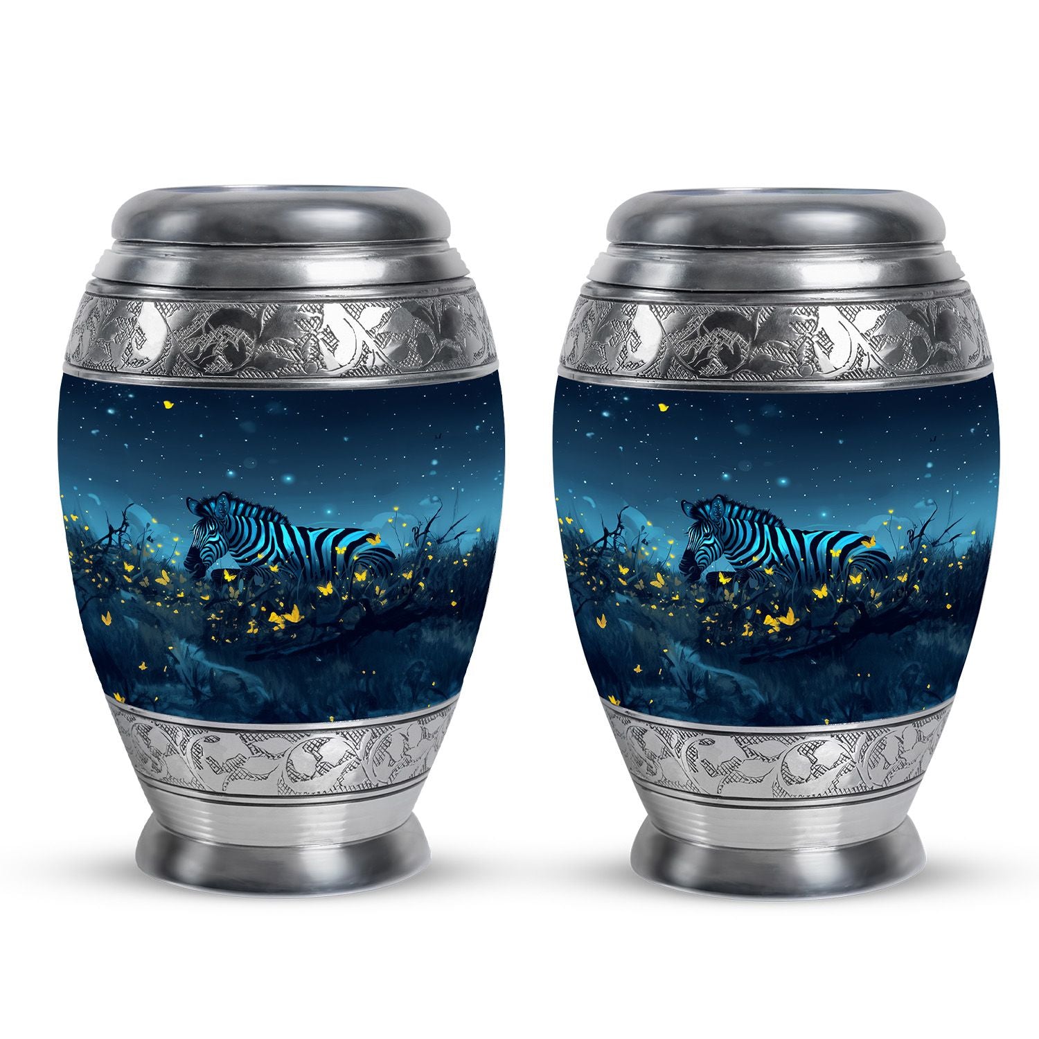 Zebra Metal Urns For Human Ashes Funeral, Ashes Cremation Urn