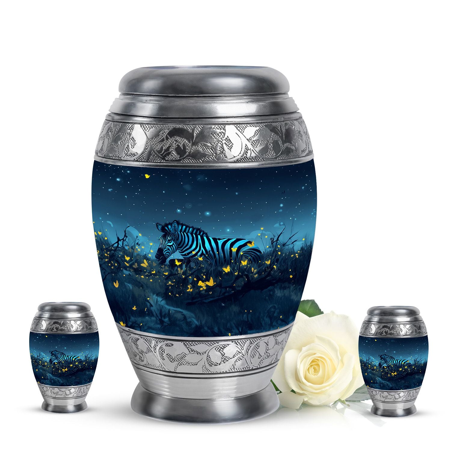 Zebra Metal Urns For Human Ashes Funeral, Ashes Cremation Urn