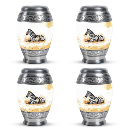 Personalized Zebra Cremation Urn for Human Ashes - 10-inch, 200 cu in - Yatskia