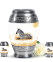 Zebra Double Urns Large Funeral, Ashes Urn For Ashes