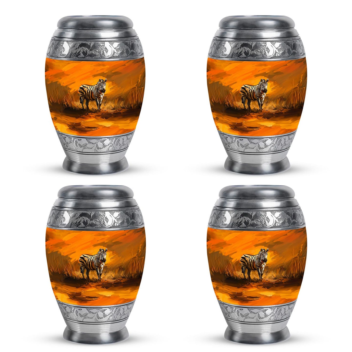 Personalized Zebra Cremation Urn for Human Ashes - 10-inch, 200 cu in - Yatskia