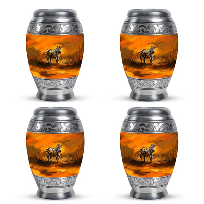Personalized Zebra Cremation Urn for Human Ashes - 10-inch, 200 cu in - Yatskia