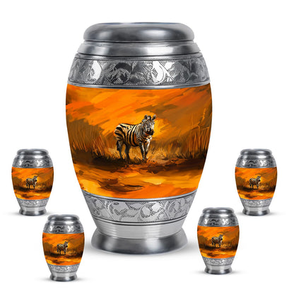 Personalized Zebra Cremation Urn for Human Ashes - 10-inch, 200 cu in - Yatskia