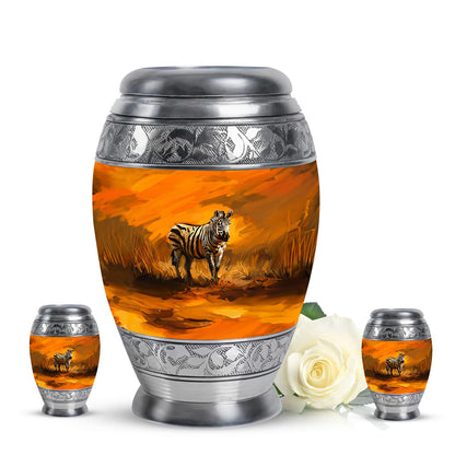 Personalized Zebra Cremation Urn for Human Ashes - 10-inch, 200 cu in - Yatskia