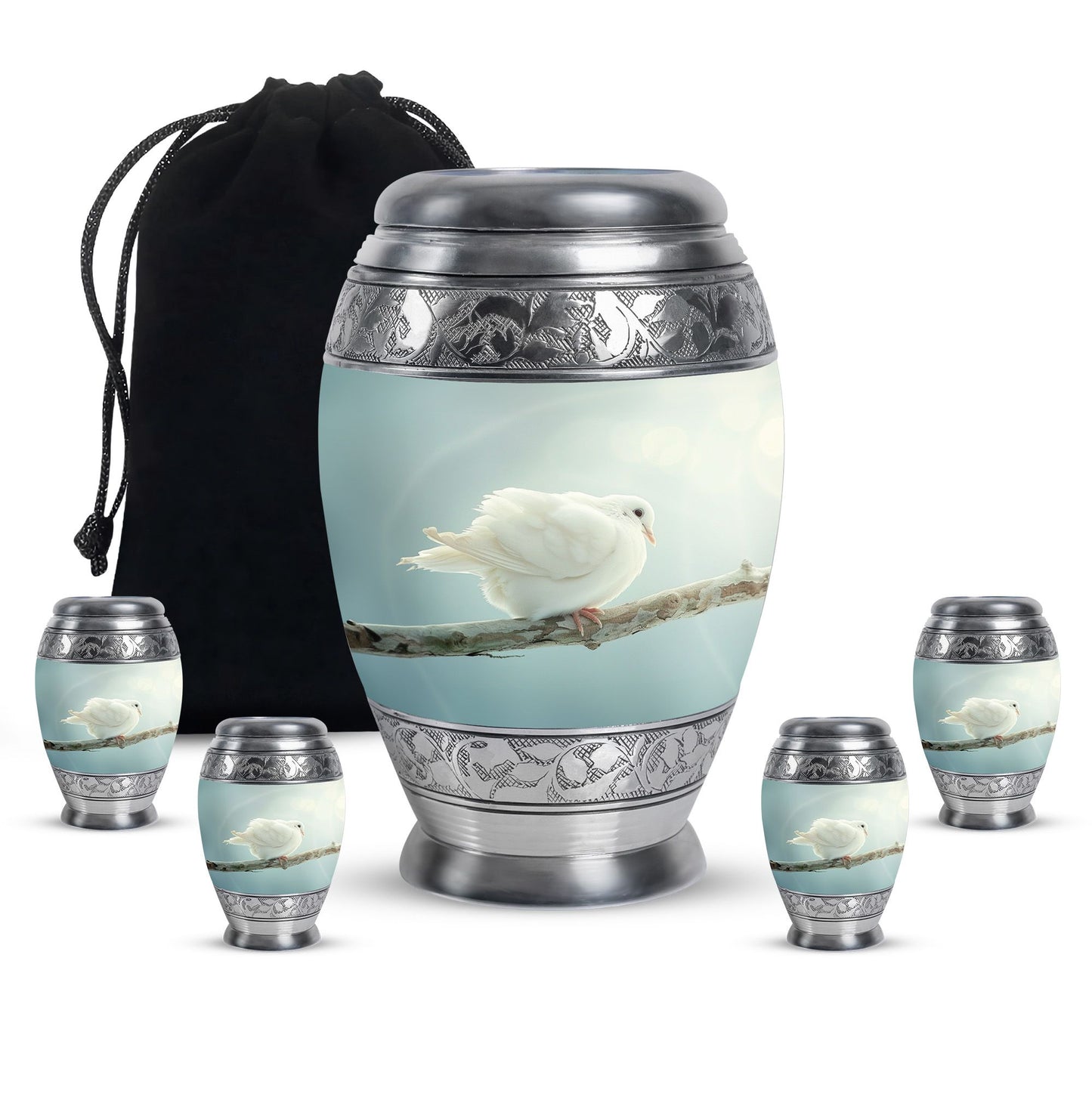 Personalized Bird Memorial Urn for Human Ashes - 10-inch, 200 cu in - Yatskia