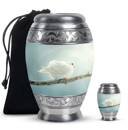 Personalized Bird Memorial Urn for Human Ashes - 10-inch, 200 cu in - Yatskia
