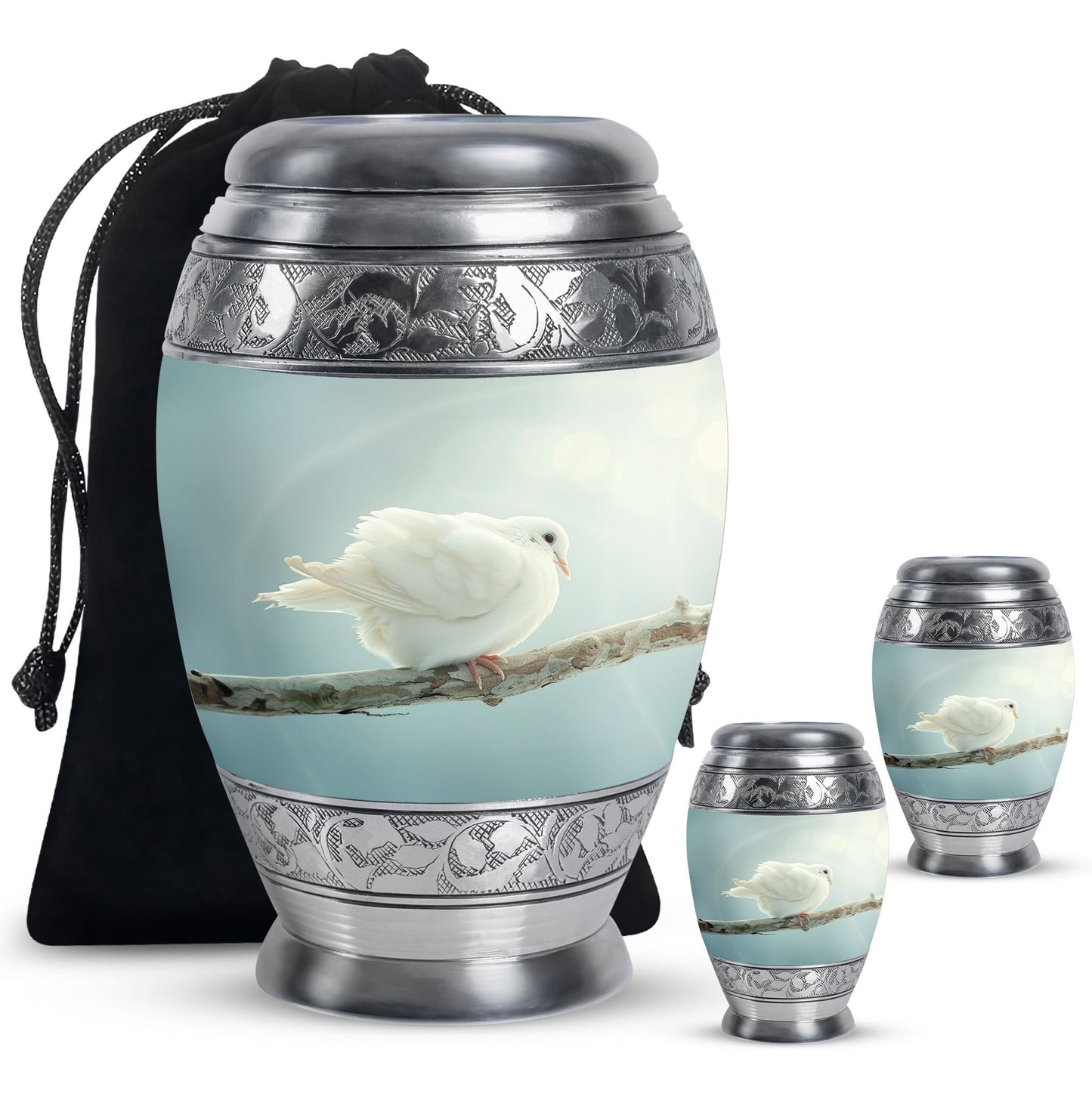 Personalized Bird Memorial Urn for Human Ashes - 10-inch, 200 cu in - Yatskia