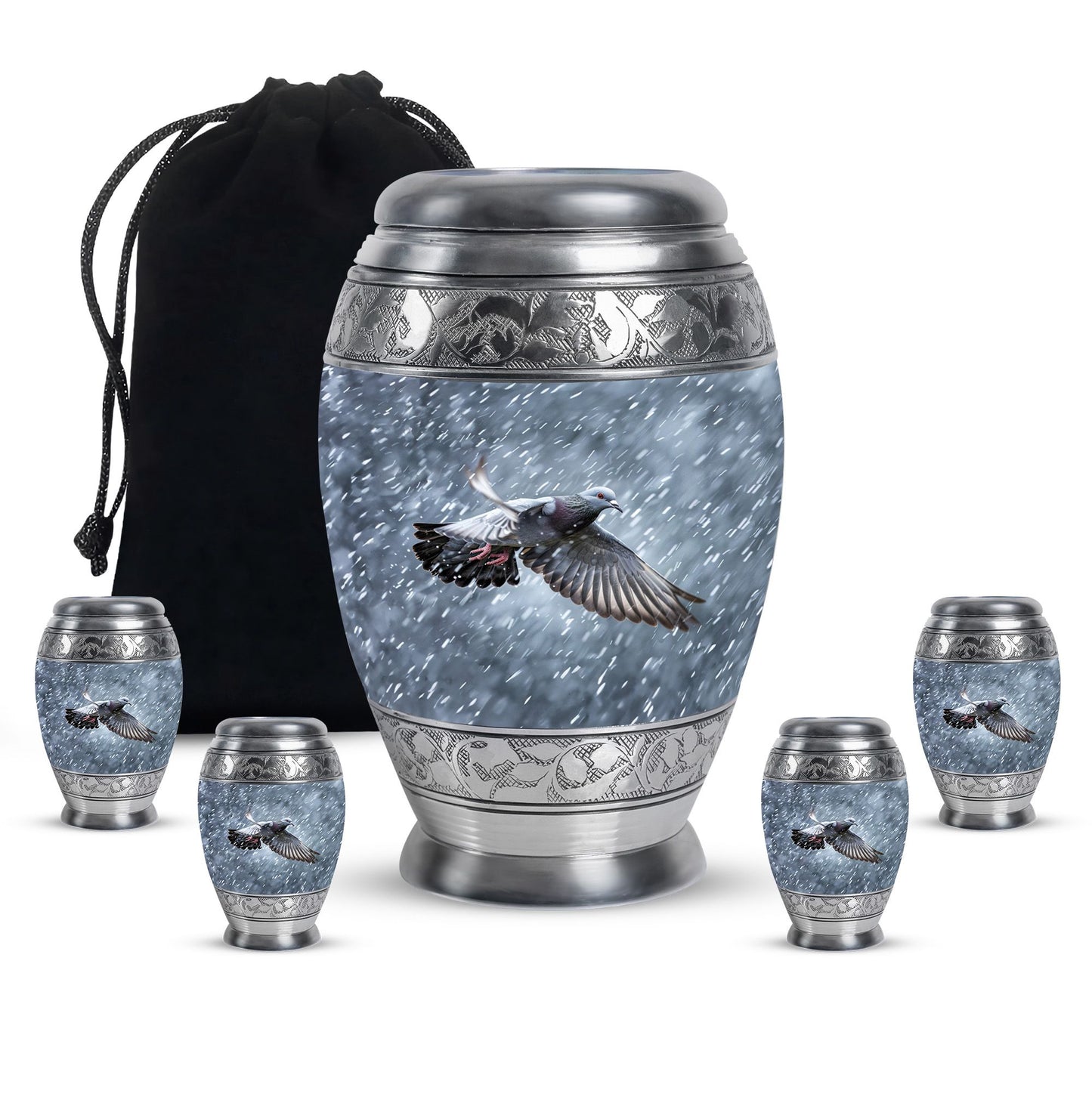 Personalized Dove Cremation Urn for Mom - 10-inch, 200 cu in - Yatskia