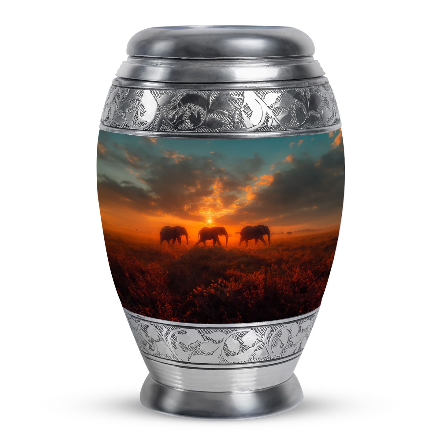 Personalized Elephant Cremation Urn for Men & Women - 10-inch, 200 cu in - Yatskia
