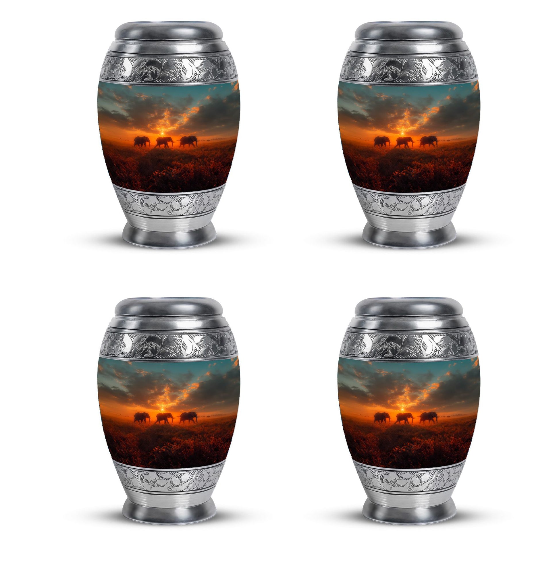 Elephant Family Unique Urns Funeral, Ashes Memorial Urn