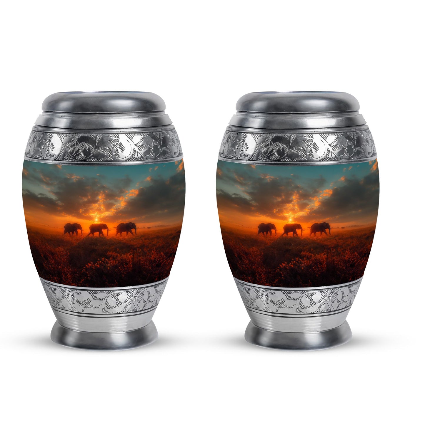 Personalized Elephant Cremation Urn for Men & Women - 10-inch, 200 cu in - Yatskia
