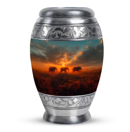 Personalized Elephant Cremation Urn for Men & Women - 10-inch, 200 cu in - Yatskia