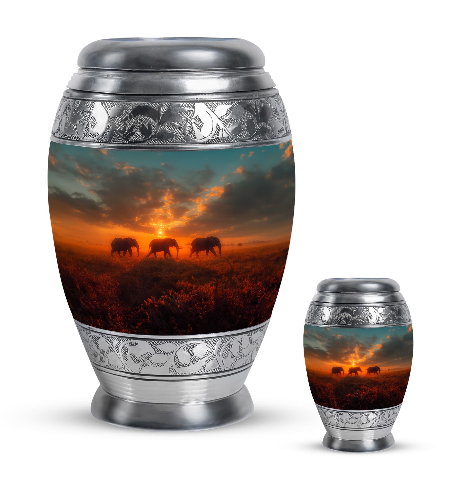 Elephant Family Unique Urns Funeral, Ashes Memorial Urn