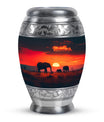 Elephant Family Medium Size Urn Funeral, Ashes Urn