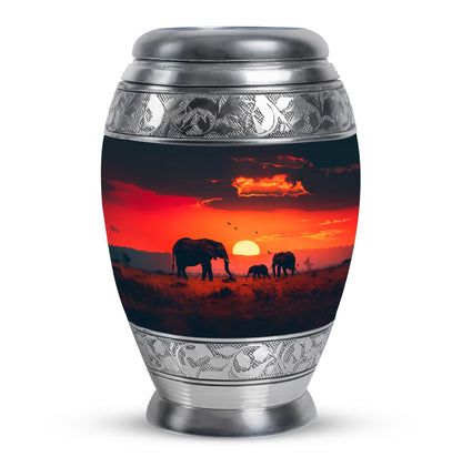 Personalized Elephant Keepsake Urn for Human Ashes - 10-inch, 200 cu in - Yatskia