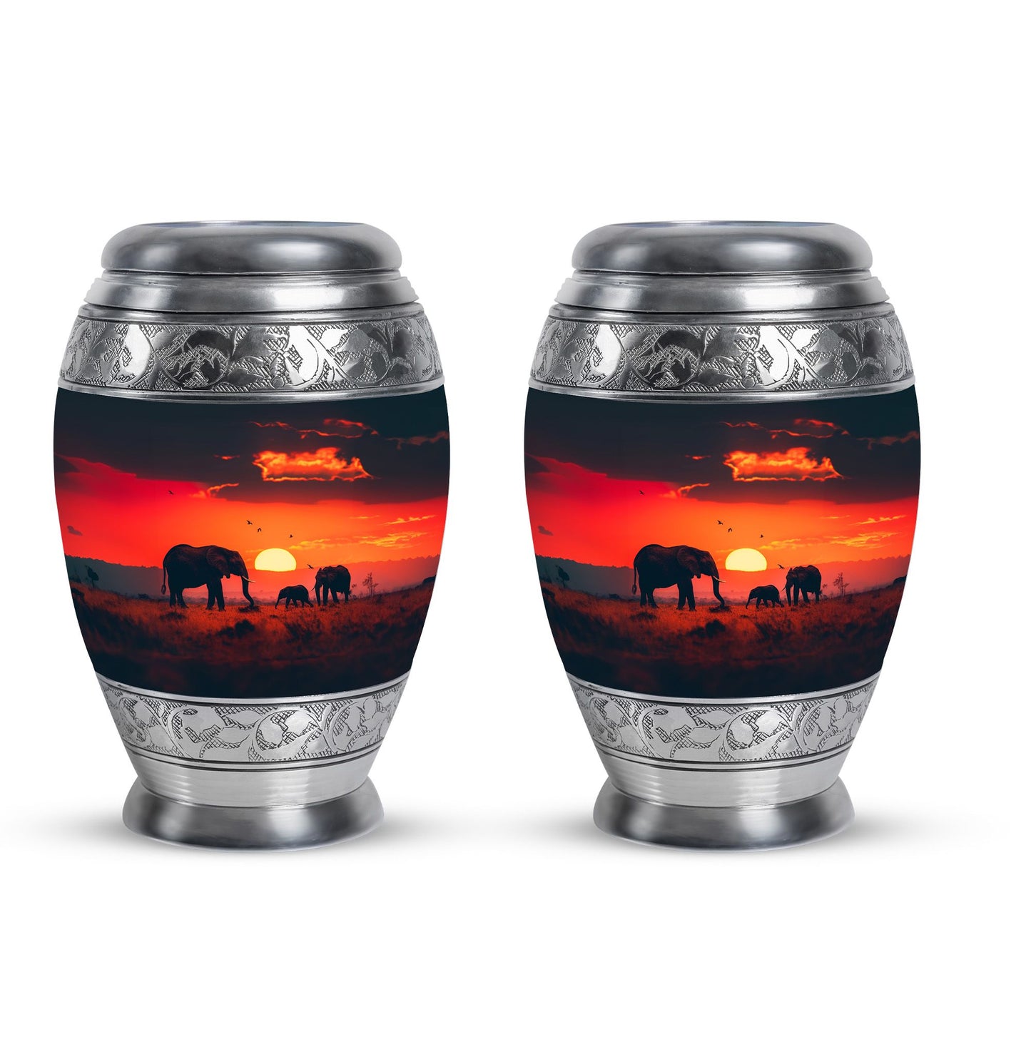 Personalized Elephant Keepsake Urn for Human Ashes - 10-inch, 200 cu in - Yatskia