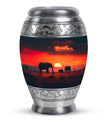 Elephant Family Medium Size Urn Funeral, Ashes Urn