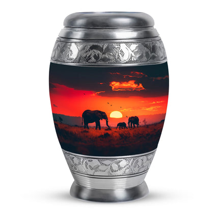 Personalized Elephant Keepsake Urn for Human Ashes - 10-inch, 200 cu in - Yatskia