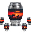 Elephant Family Medium Size Urn Funeral, Ashes Urn