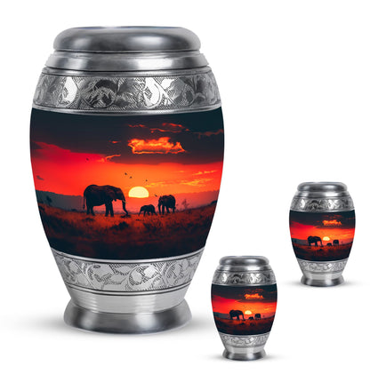 Personalized Elephant Keepsake Urn for Human Ashes - 10-inch, 200 cu in - Yatskia