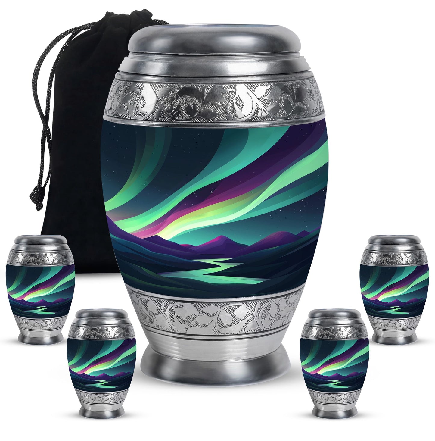Personalized Galaxy Keepsake Urn for Human Ashes - 10-inch, 200 cu in - Yatskia