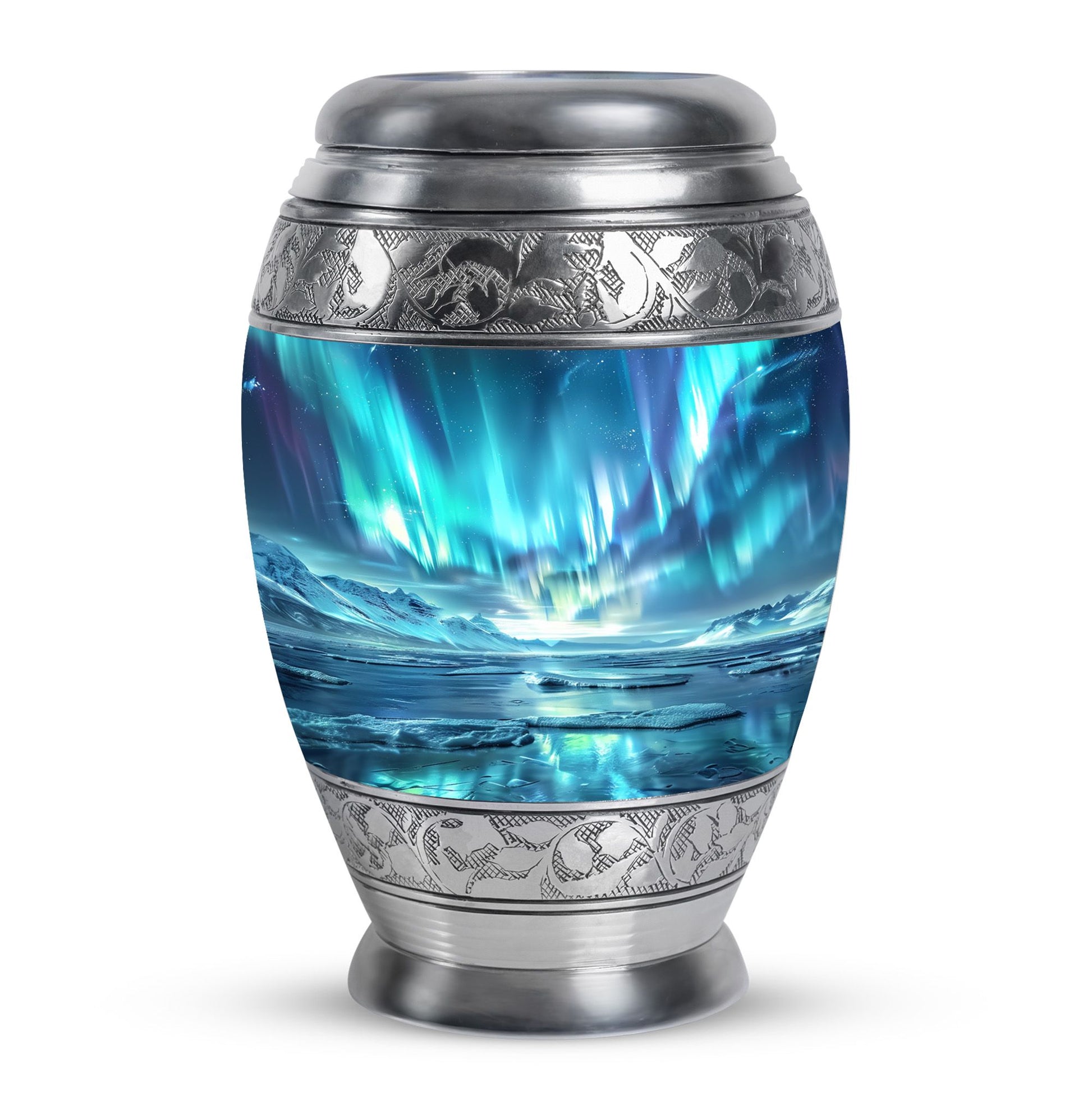 Northern Lights Memorial Urn For Ashes Large Funeral, Ashes Urn