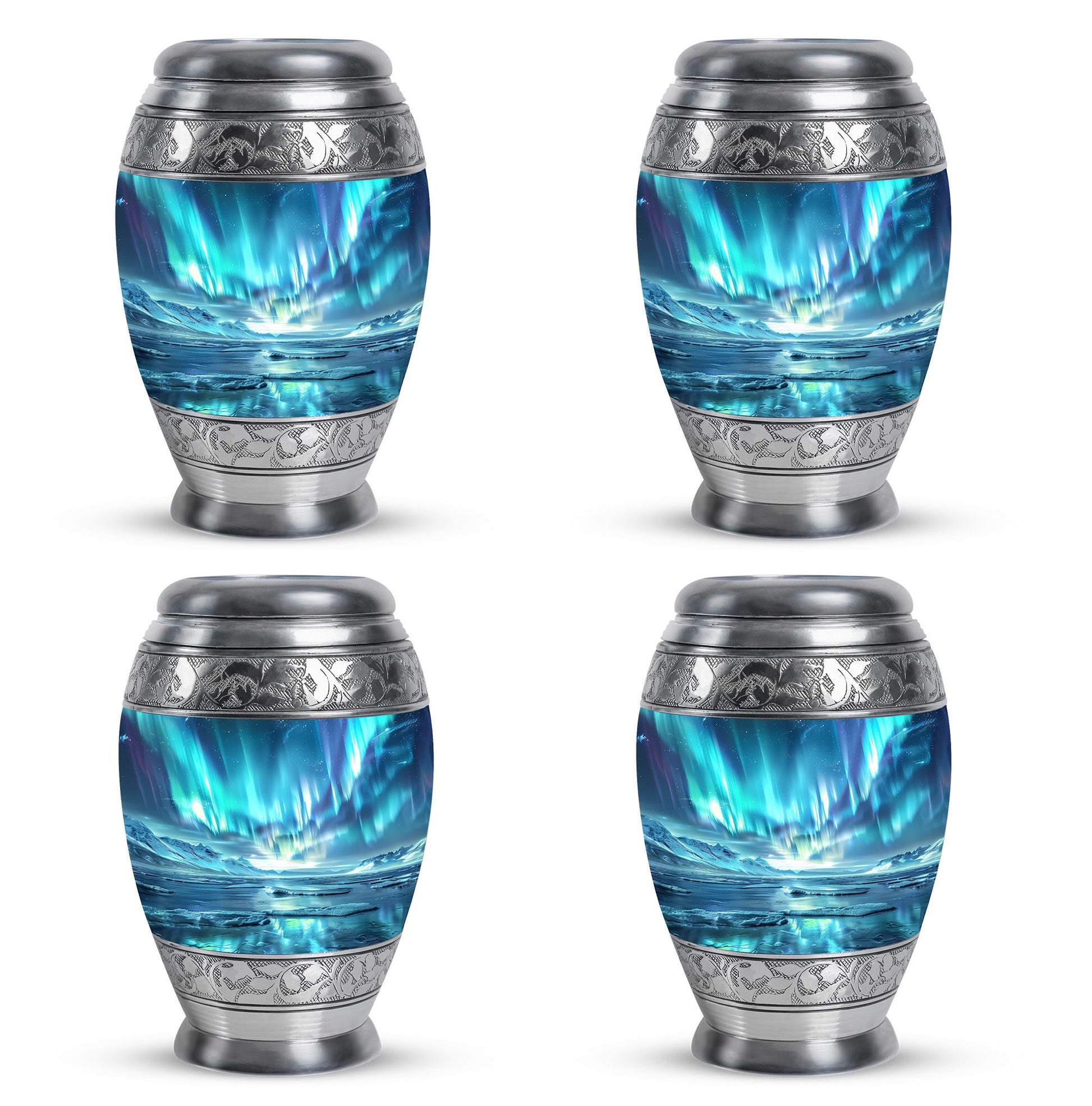 Northern Lights Memorial Urn For Ashes Large Funeral, Ashes Urn