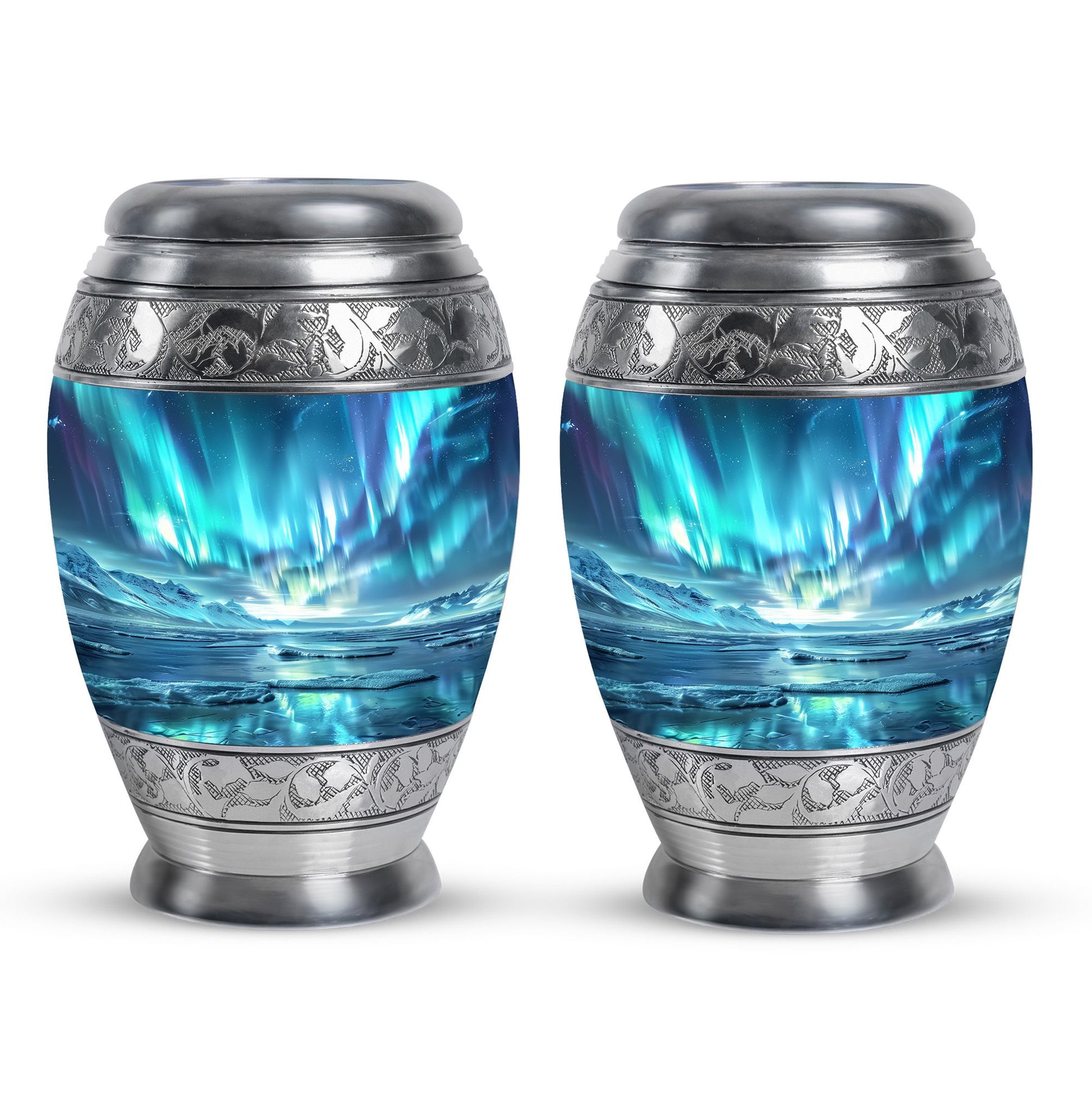 Northern Lights Memorial Urn For Ashes Large Funeral, Ashes Urn