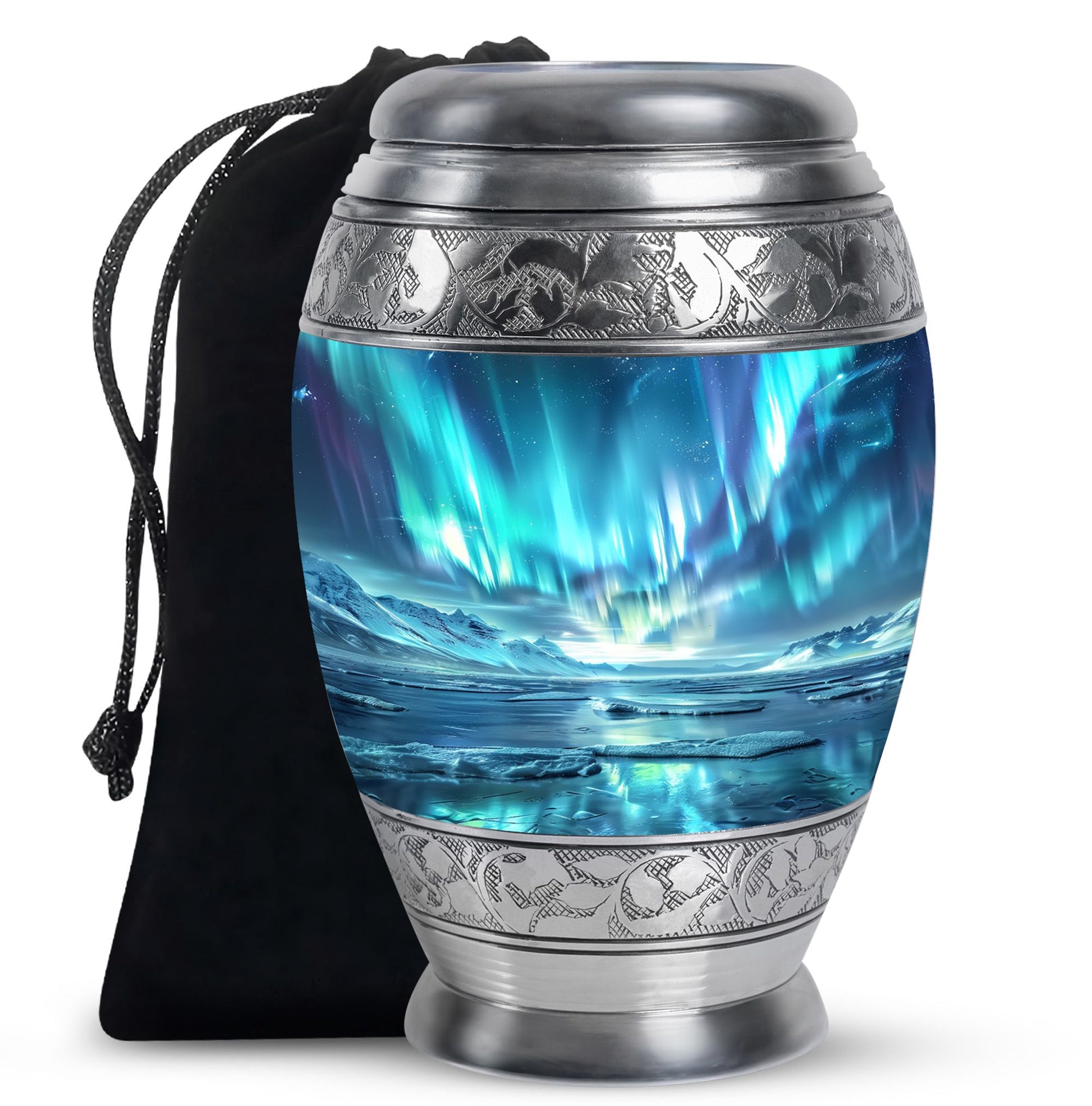 Northern Lights Memorial Urn For Ashes Large Funeral, Ashes Urn