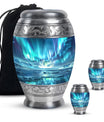 Northern Lights Memorial Urn For Ashes Large Funeral, Ashes Urn