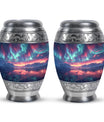 Northern Lights Small Urn For Human Ashes Funeral, Ashes Urn For Ashes