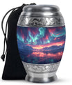 Northern Lights Small Urn For Human Ashes Funeral, Ashes Urn For Ashes