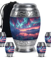 Northern Lights Small Urn For Human Ashes Funeral, Ashes Urn For Ashes