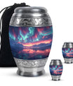 Northern Lights Small Urn For Human Ashes Funeral, Ashes Urn For Ashes