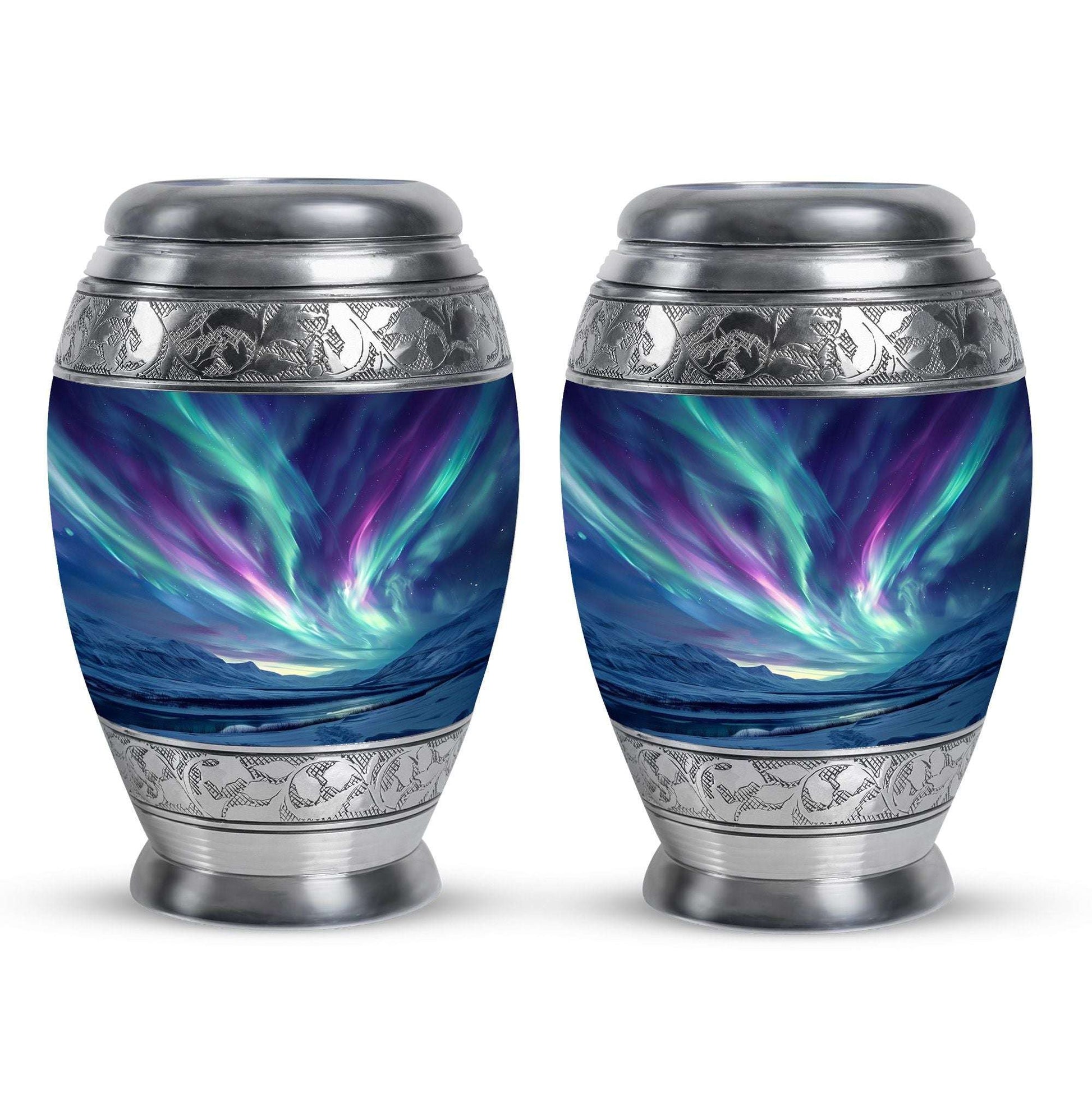 Northern Lights Funeral Urns For Ashes - Cremation Urn For Human
