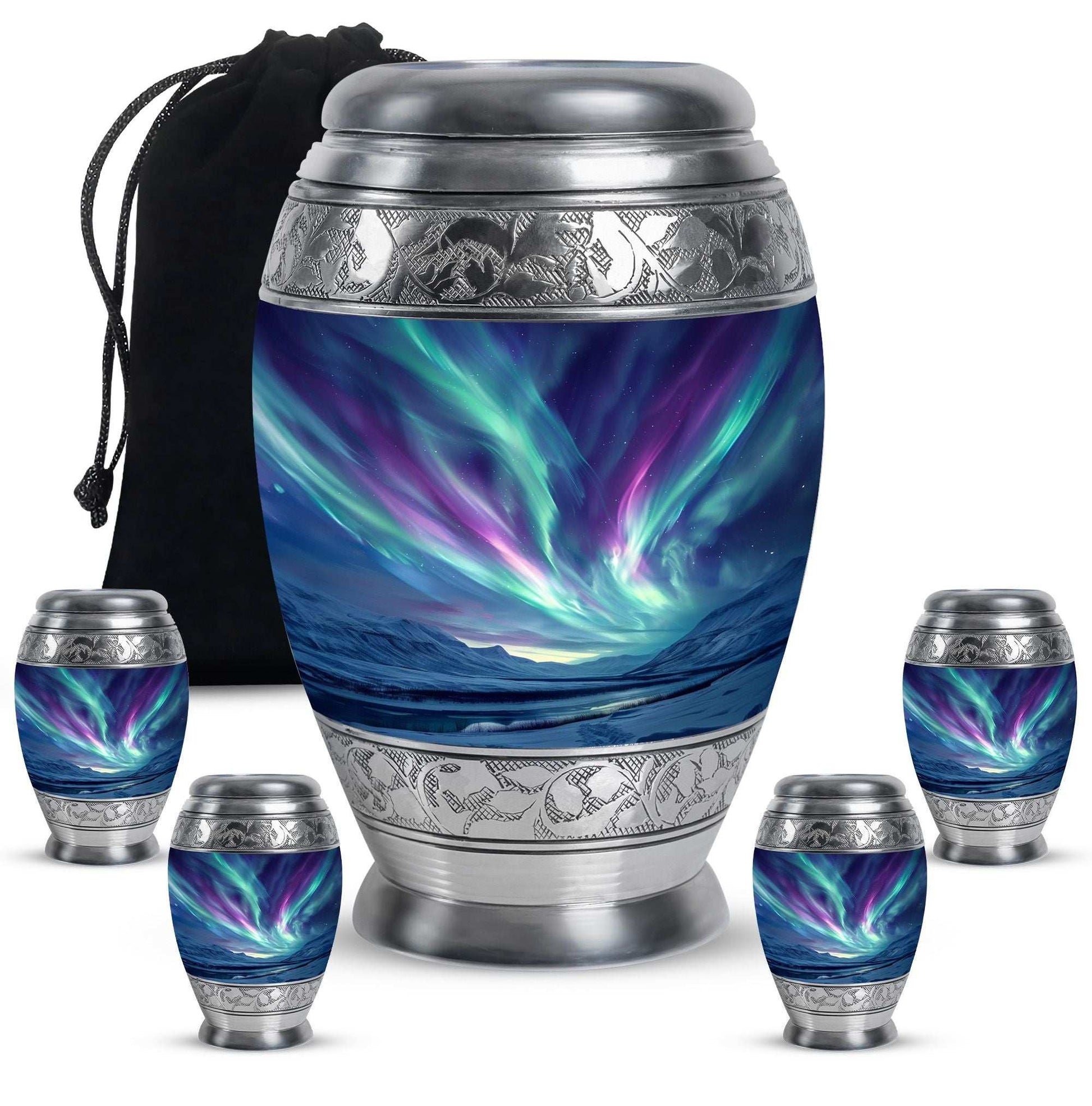 Northern Lights Funeral Urns For Ashes - Cremation Urn For Human