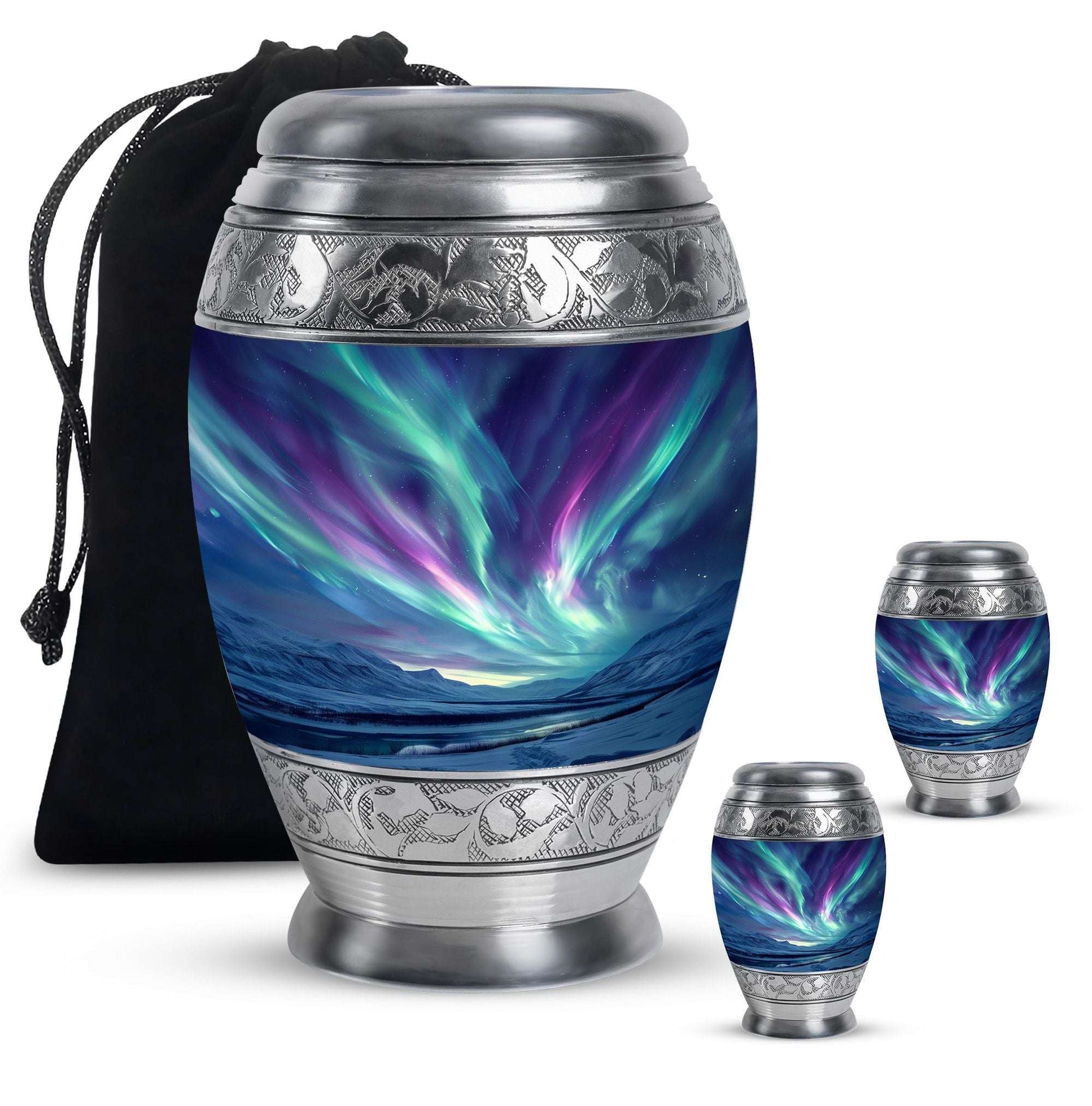 Northern Lights Funeral Urns For Ashes - Cremation Urn For Human