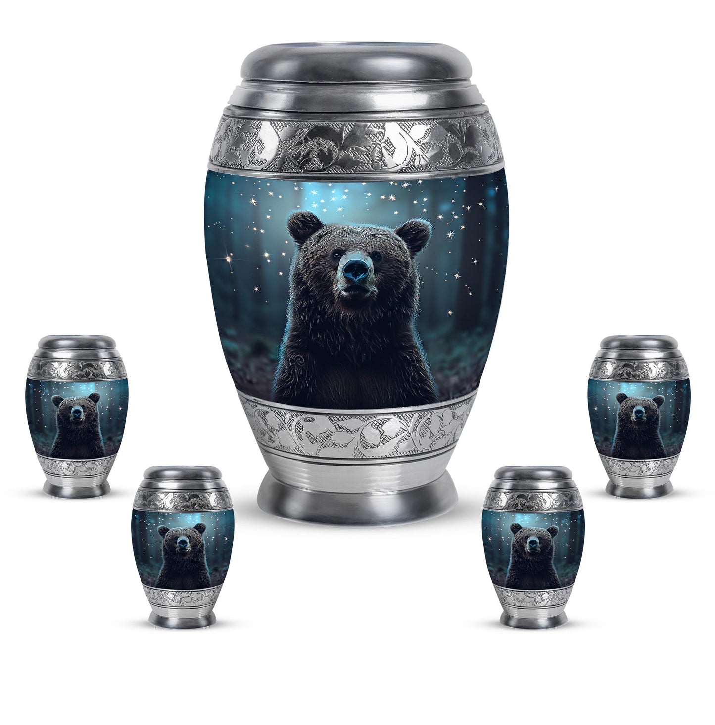 Personalized Bear Keepsake Urn for Human Ashes - 10-inch, 200 cu in - Yatskia